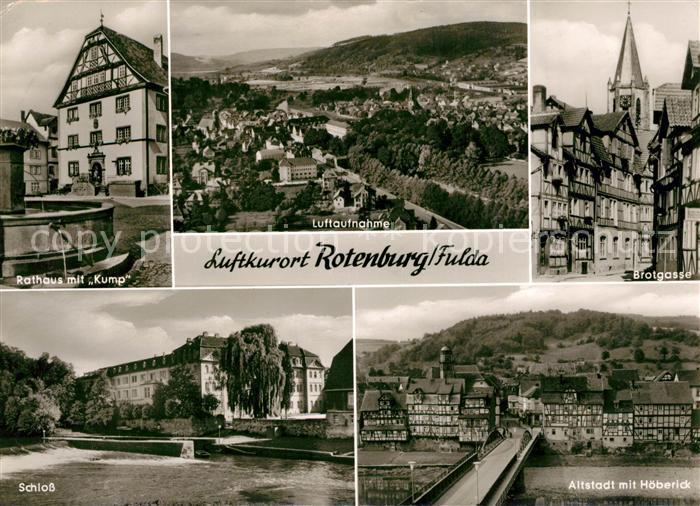 Rotenburg Fulda Rathaus mit Kump Brotgasse Schloss Altstadt mit Hoeberick Luftau