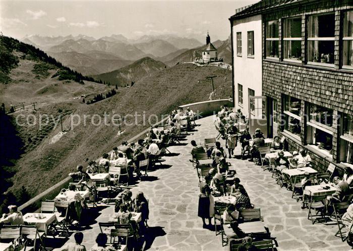 Rottach-Egern Wallbergbahn Berggaststaette Wallbergkapelle Zugspitze Karwendelge