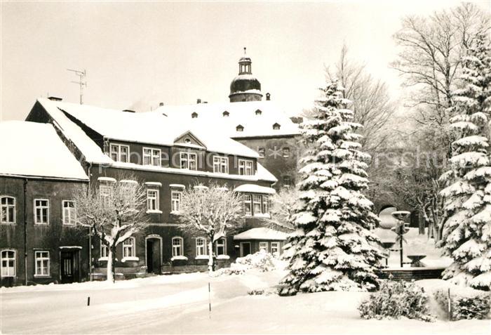 Frauenstein Brand-Erbisdorf Platz des Friedens im Winter