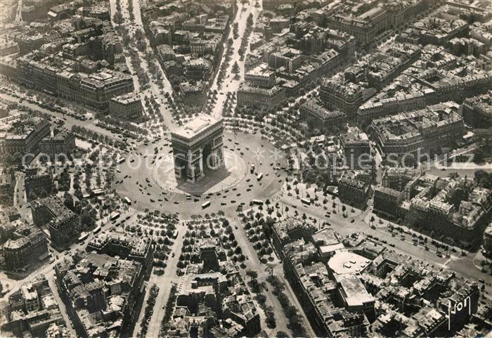 Paris Arc de Triomphe Place de l'Etoile vue aérienne