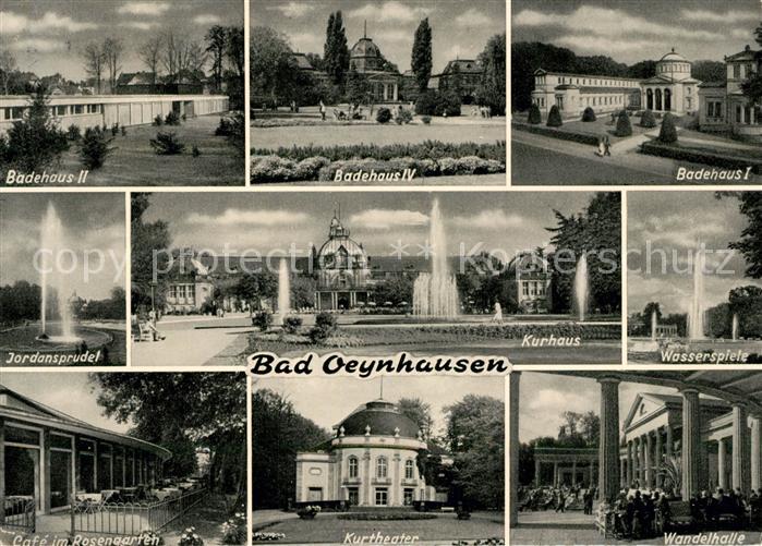 Bad Oeynhausen Badehaeuser Jordansprudel Kurhaus Wasserspiele Cafe im Rosengarte