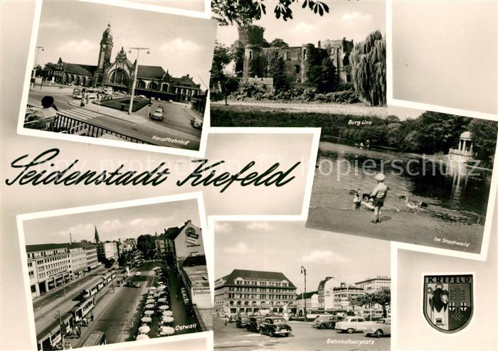 Krefeld Hauptbahnhof Ostwall Burg Linn Stadtwald Schwanenteich Bahnhofsvorplatz