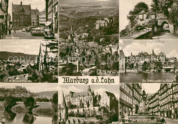 Marburg Lahn Marktplatz Elisabethkirche Lahnpartie Stadtpanorama Schloss Univers