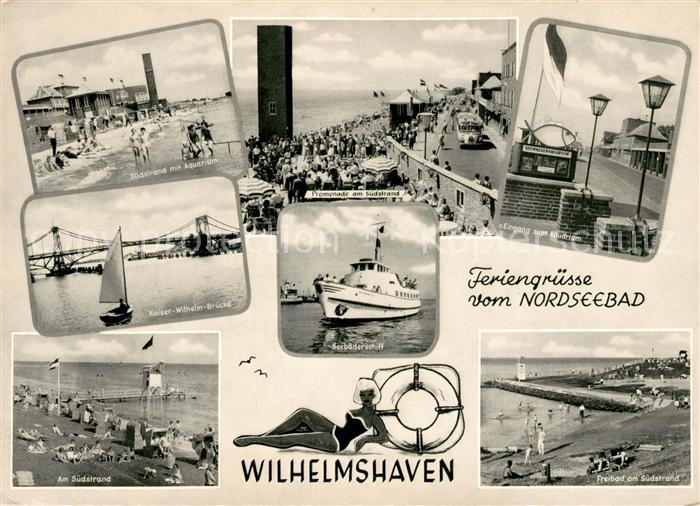 Wilhelmshaven Strand Aquarium Kaiser Wilhelm Bruecke Promenade Seebaederschiff F