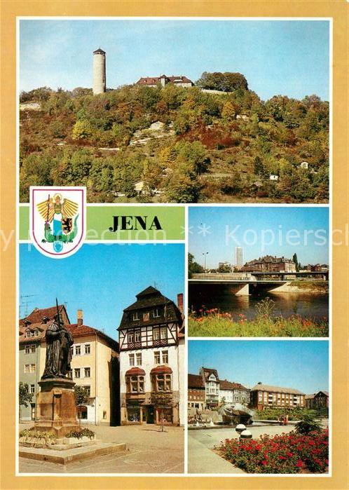 Jena Thueringen Fuchsturm Saalebruecke Hanfried Platz der Kosmonauten