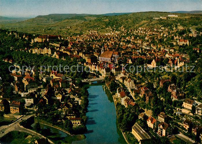 Tuebingen Fliegeraufnahme Neckar und Schloss