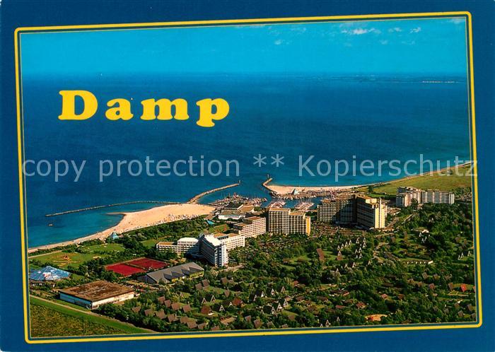 Damp Fliegeraufnahme mit Hafen Strand Fahrradverleih