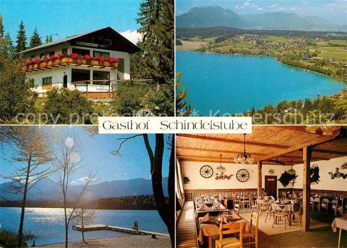 Faak am See Finkenstein Fliegeraufnahme Gasthof Schindelstube Bootssteg