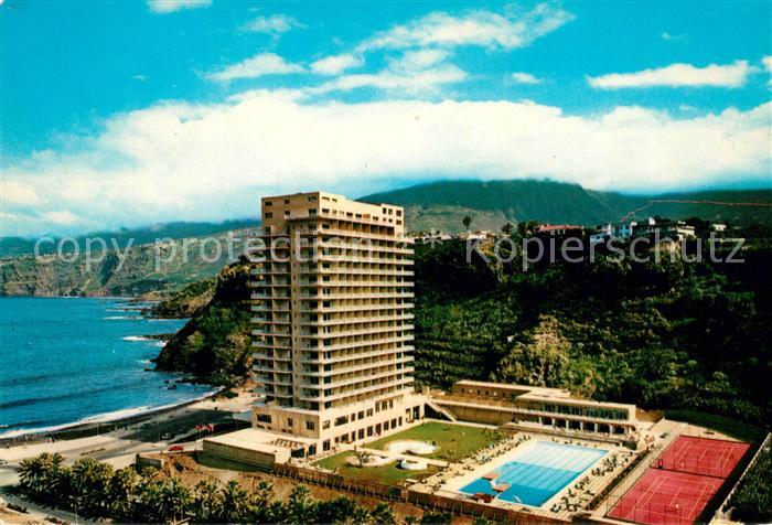 Puerto de la Cruz Fliegeraufnahme Hotel San Felipe Pool Tennisplaetze