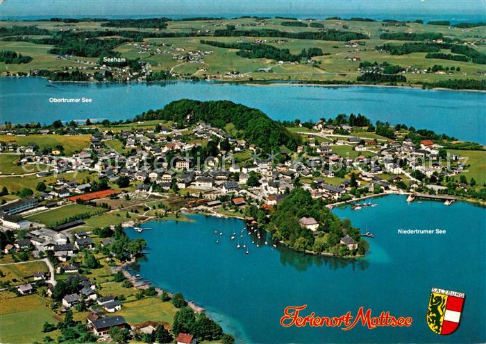 Mattsee Salzburg Fliegeraufnahme Seepartie