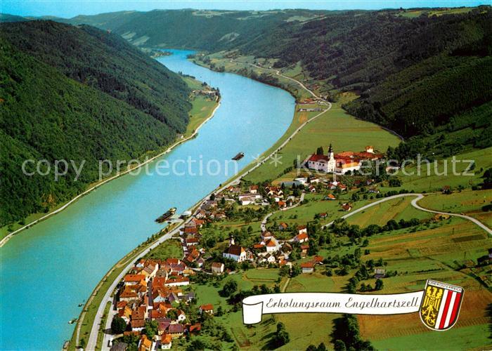 Engelhartszell Donau Oberoesterreich Fliegeraufnahme Oberes Donautal