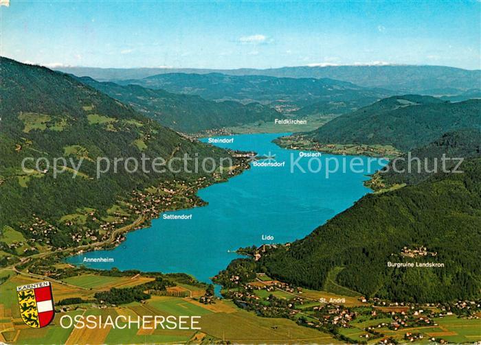 Ossiachersee Fliegeraufnahme Burgruine-Landskron