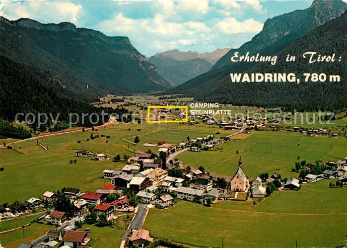Waidring Tirol Fliegeraufnahme Camping Steinplatte Familie Hechenblaikner