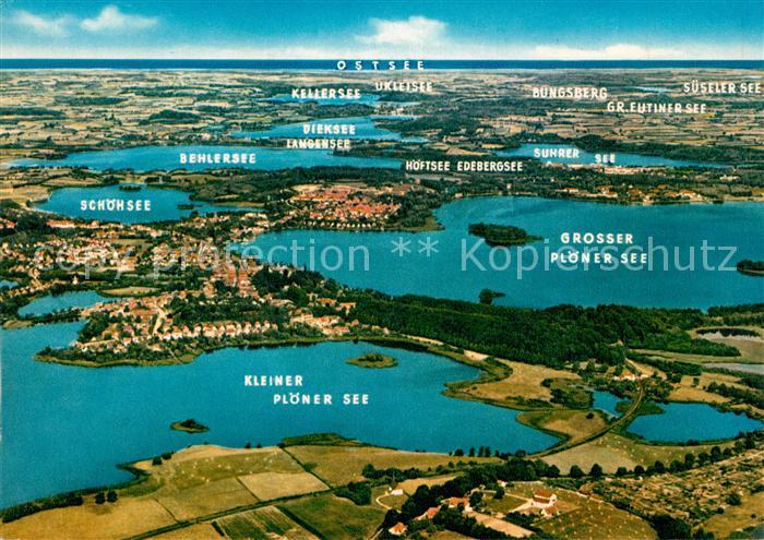 Ploen See Fliegeraufnahme Schoehsee Behlersee Kellersee Suhrer-See