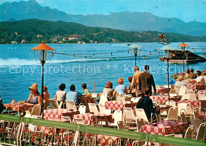 Poertschach Woerthersee Werzer-Strand mit Terrassen-Cafe