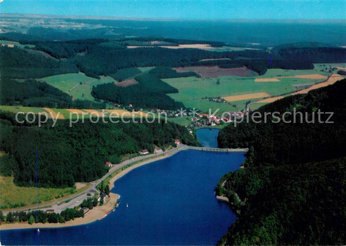 Diemelsee Fliegeraufnahme Staumauer und Helminghausen