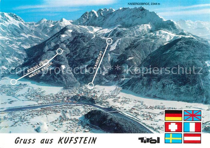 Kufstein Tirol Fliegeraufnahme Kaiserlift Sesselbahn-Wilder-Kaiser