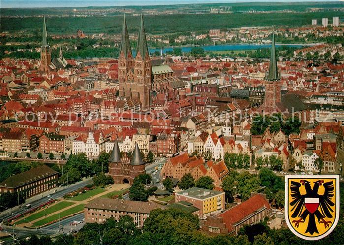 Luebeck Fliegeraufnahme Altstadt