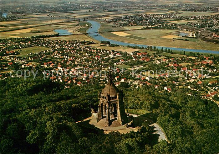 Porta Westfalica Fliegeraufnahme Kaiser-Wilhelm-Denkmal
