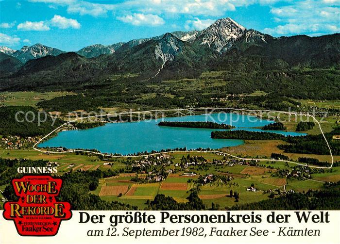 Faakersee Fliegeraufnahme groesster Personenkreis der Welt