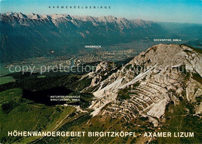 Birgitzkoepfl Fliegeraufnahme Hoehenwandergebiet Axamer-Lizum