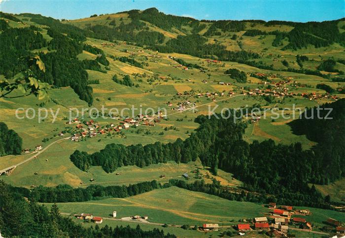 Schwarzenberg Vorarlberg Fliegeraufnahme mit Bersbuch Bregenzerwald