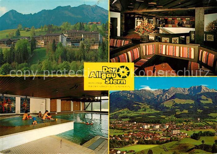 Sonthofen Oberallgaeu Hotelpark der Allgaeu-Stern Flugaufnahme Schwimmbad