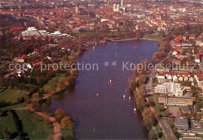 Muenster Westfalen Fliegeraufnahme Aasee Muehlenhof Museum fuer Naturkunde
