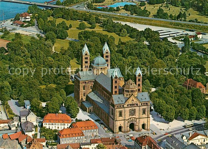 Speyer Rhein Fliegeraufnahme Kaiserdom