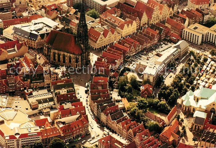Muenster Westfalen Fliegeraufnahme Altstadt St. Lambertikirche Prinzipalmarkt