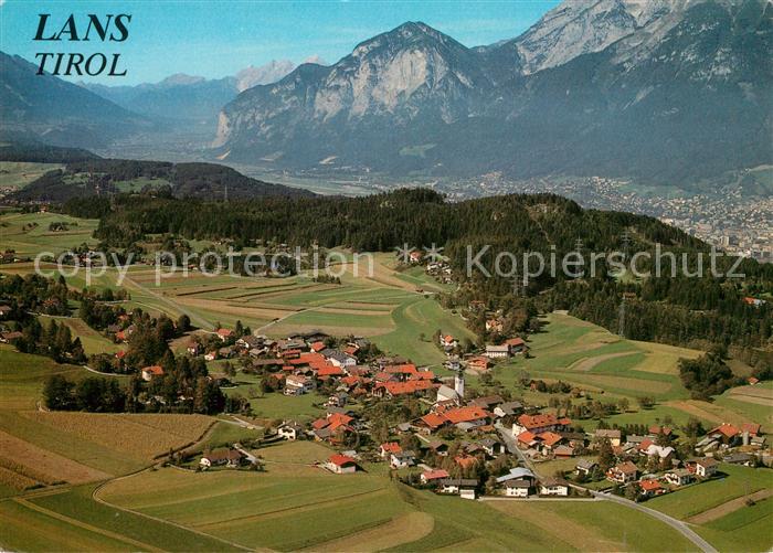 Lans Tirol Fliegeraufnahme mit Nordkette