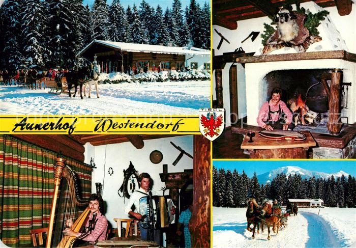 Westendorf Tirol Aunerhof Pferdeschlitten Musikkapelle