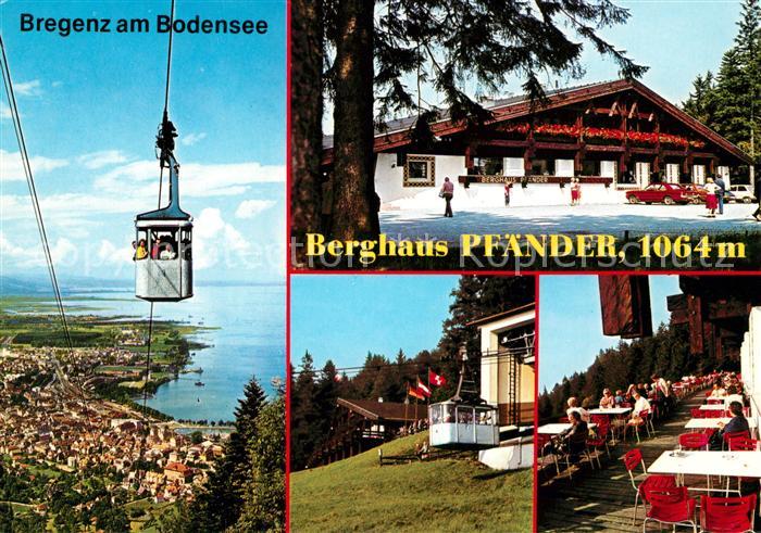 Bregenz Vorarlberg Berghaus Pfaender Bergbahn Blick auf den Bodensee