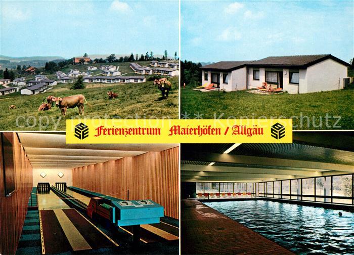 Maierhoefen Allgaeu Ferienzentrum Hallenbad Kegelbahn Viehweide Kuehe