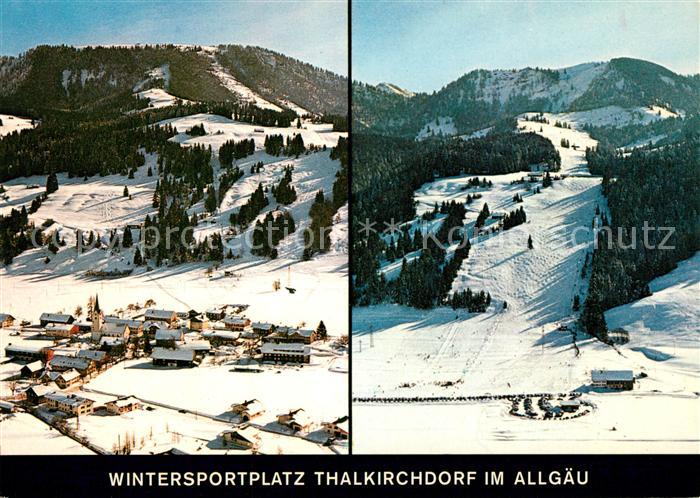 Thalkirchdorf Wintersportplatz Allgaeuer Alpen Fliegeraufnahme