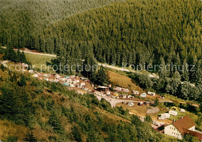 Lerbach Harz Blick vom Clausberg auf den Campingplatz