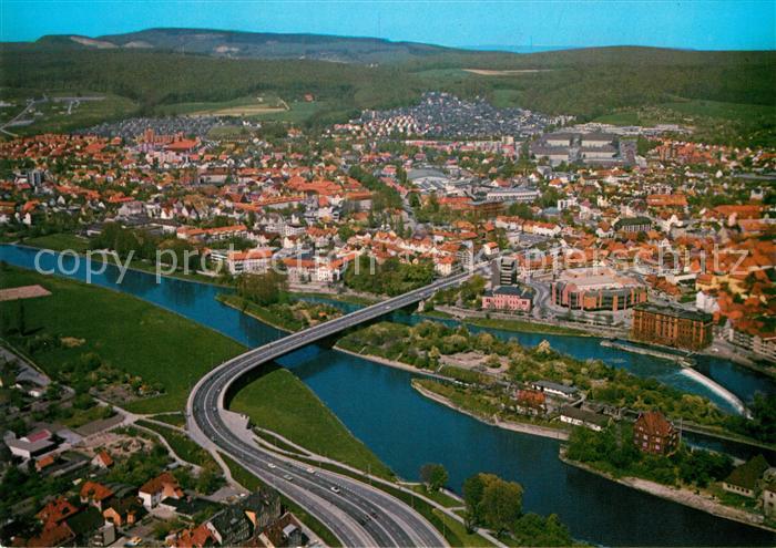 Hameln Weser Rattenfaengerstadt Fliegeraufnahme