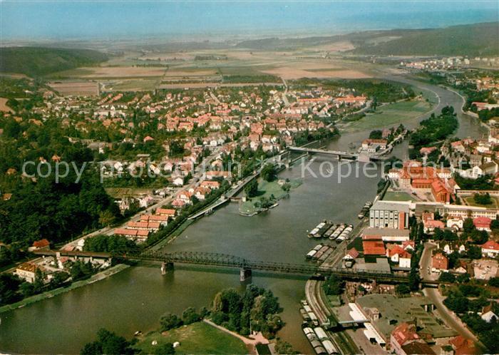 Hameln Weser Rattenfaengerstadt Fliegeraufnahme