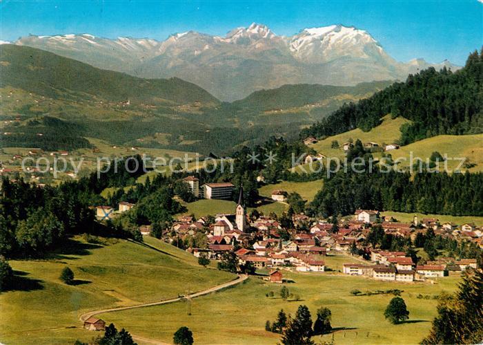 Oberstaufen Panorama mit Blick zum Saentis Appenzeller Alpen