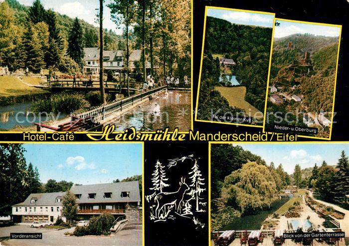 Manderscheid Eifel Hotel Cafe Heidsmuehle Niederburg Oberburg Tal der kleinen Ky