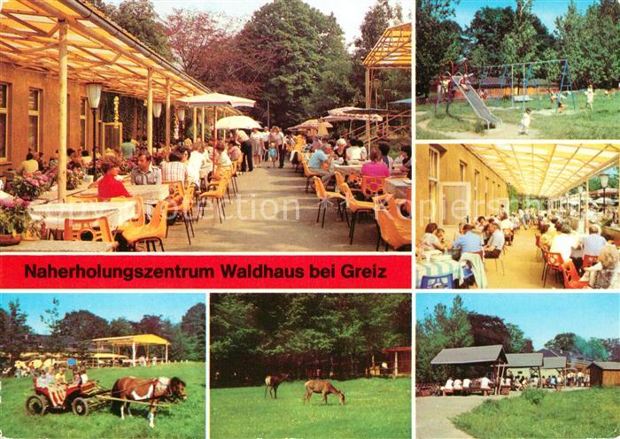 Greiz Thueringen Erholungszentrum Waldhaus Sonnenterrasse Pferdekutsche Wild