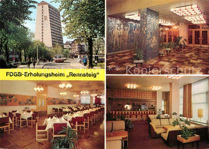 Oberhof Thueringen FDGB Erholungsheim Rennsteig Empfang Speisesaal Bar