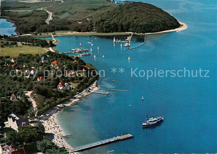 Gluecksburg Ostseebad Fliegeraufnahme Seebruecke Hafen