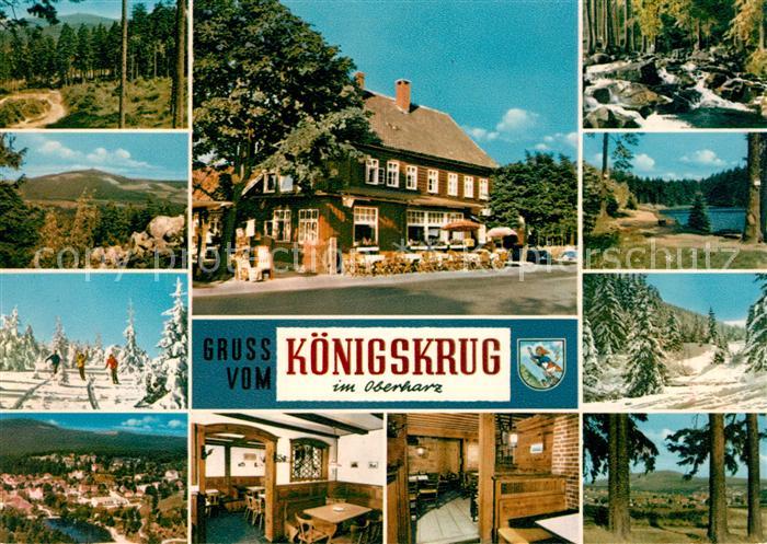 Koenigskrug Harz Gaststaette Winterlandschaft Brocken Speisesaal