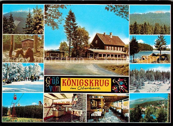 Koenigskrug Harz Gaststaette Seilbahn Winterlandschaft Brocken
