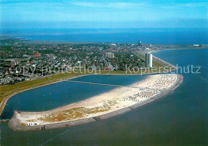 Buesum Nordseebad Fliegeraufnahme Sandstrand Perlebucht Ort