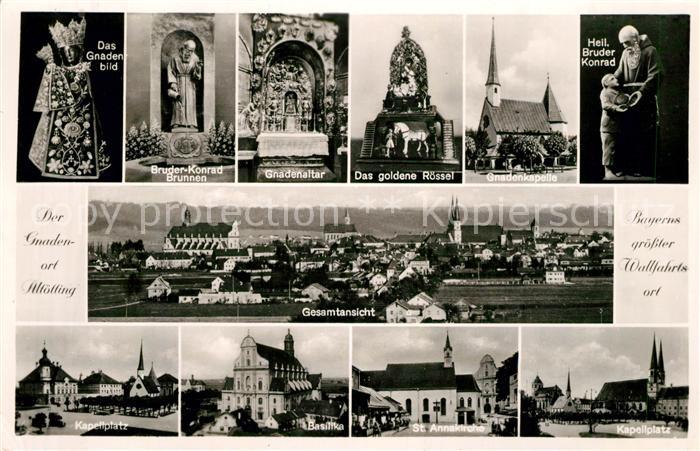 Altoetting Gesamtansicht Kapellplatz Basilika Bruder Konrad St. Annakirche