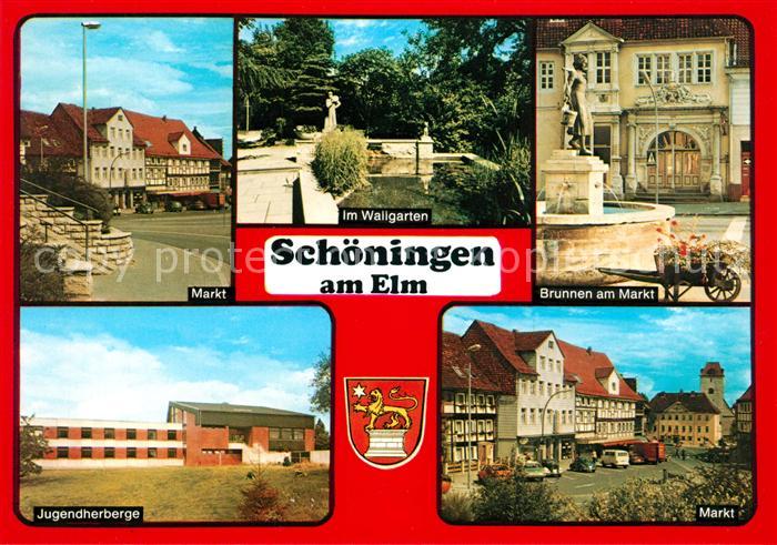 Schoeningen Markt Jugendherberge Wallgarten Brunnen