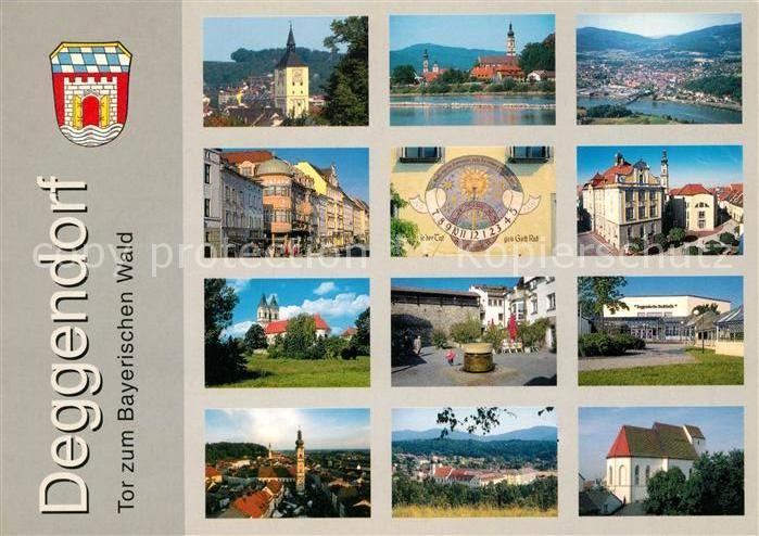 Deggendorf Donau Stadtplatz Sonnenuhr Stadtmuseum Stadthalle Grabkirche