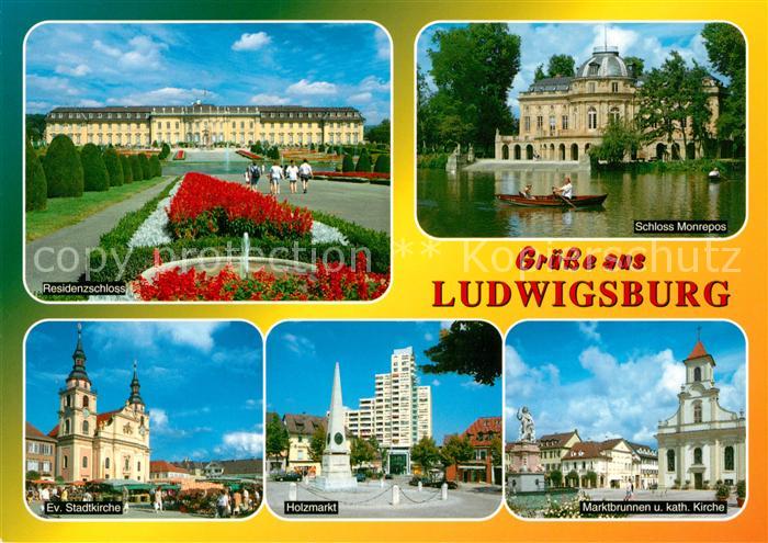 Ludwigsburg Wuerttemberg Residenzschloss Schloss Monrepos Holzmarkt Kirchen